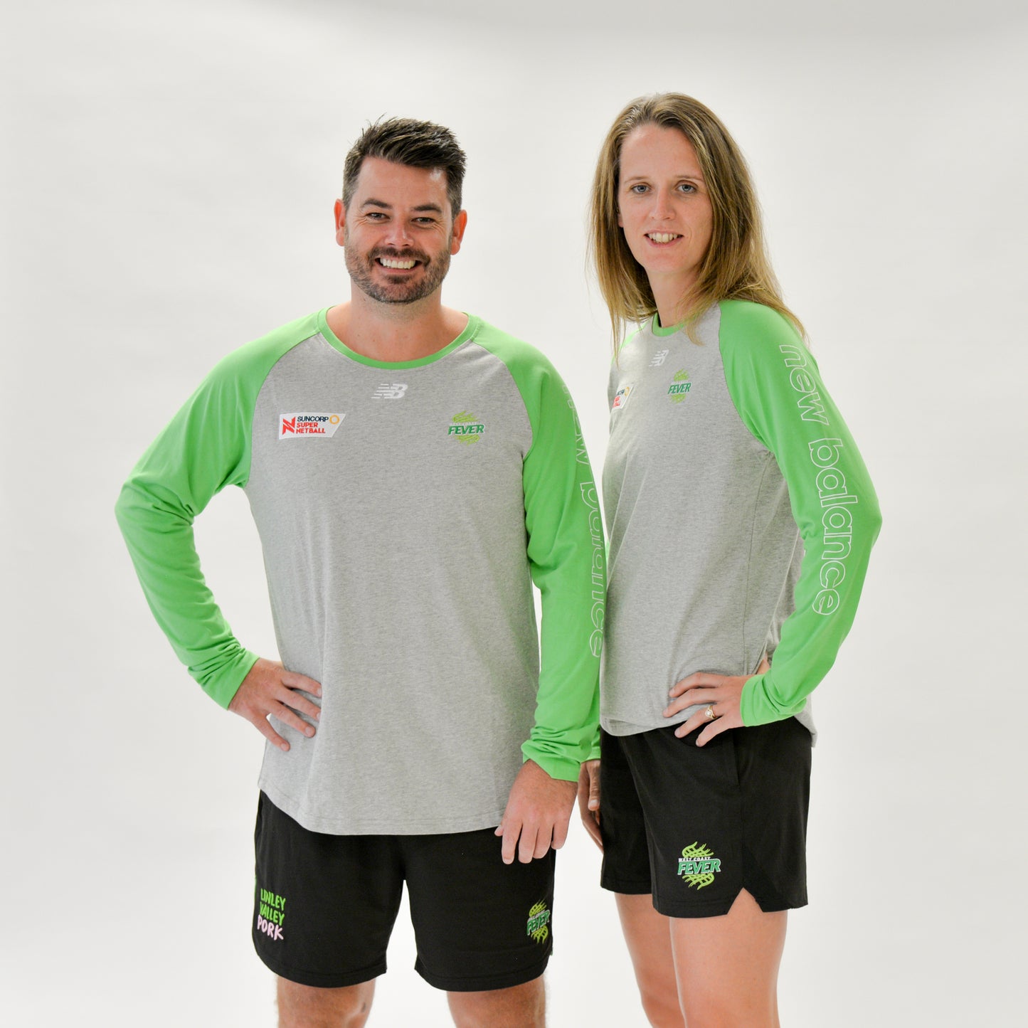 NB WCF Long Sleeve tee grey marle/green-Unisex