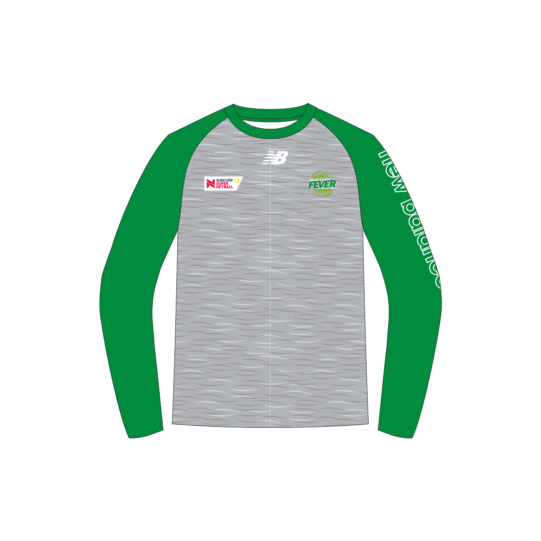 NB WCF Long Sleeve tee grey marle/green-Unisex