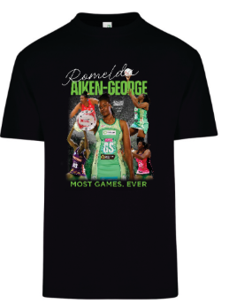 WCF Romelda Aiken-George Tee- Most Games Ever- UNISEX-LIMITED EDITION