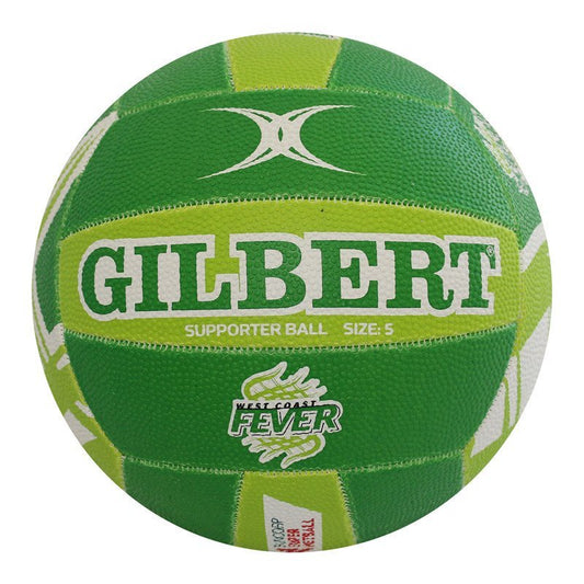 Gilbert Supporter Ball - West Coast Fever Suncorp: Green, White & Lime (size 5)